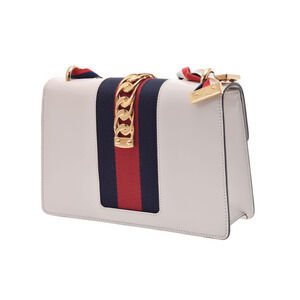 Gucci GG calfskin Ivory shoulder White bag Sylvie